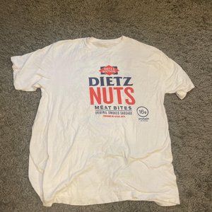 Men's White and Blue T-shirt